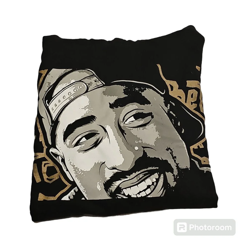 Poetic Justice Tupac Shakur Long Sleeve Hoodie Sweatshirt‎ Black Men Size Small